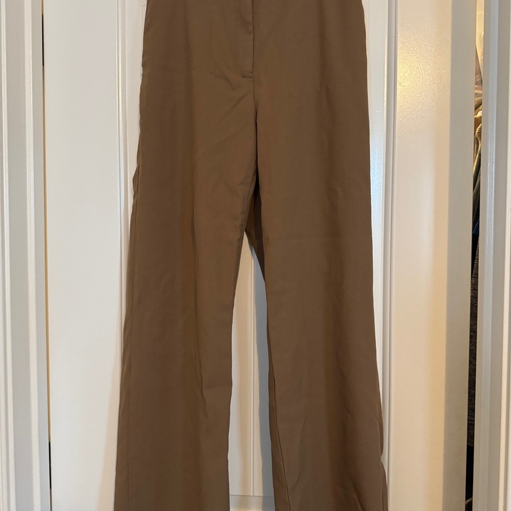 Aritzia Tan Wide-Leg Pants